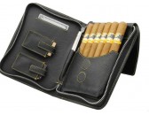 Сигарная сумка из натуральной кожи Аdorini Cigar bag real leather Yellow  yarn