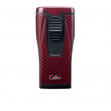 Зажигалка сигарная Colibri Monaco (тройное пламя), красный карбон LI770T2