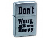 Зажигалка Zippo 200 Don`t worry Brushed Chrome