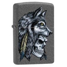 Зажигалка Zippo  Z29863 Wolf Skull Feather Design